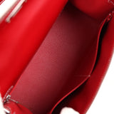 Hermes Kelly Sellier 28 Rouge Piment Box Palladium Hardware