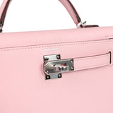 Hermes Kelly Sellier 20 Rose Sakura Chevre Mysore Palladium Hardware