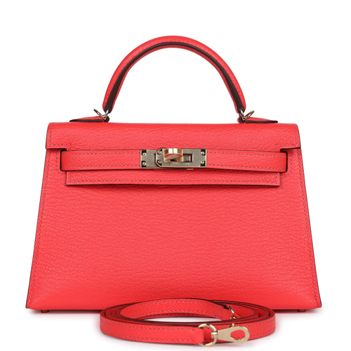 Hermes Special Order (HSS) Kelly Sellier 20 Rose Texas Verso Chevre Permabrass Hardware