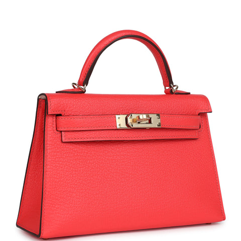 Hermes Special Order (HSS) Kelly Sellier 20 Rose Texas Verso Chevre Permabrass Hardware