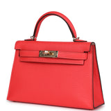 Hermes Special Order (HSS) Kelly Sellier 20 Rose Texas Verso Chevre Permabrass Hardware