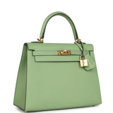 Hermes Kelly Sellier 25 Vert Criquet Epsom Gold Hardware