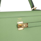 Hermes Kelly Sellier 25 Vert Criquet Epsom Gold Hardware