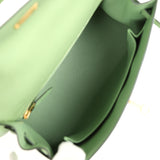 Hermes Kelly Sellier 25 Vert Criquet Epsom Gold Hardware