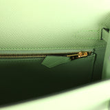 Hermes Kelly Sellier 25 Vert Criquet Epsom Gold Hardware