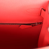 Hermes Kelly Sellier 28 Rose Texas Epsom Palladium Hardware