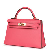 Hermes Kelly Sellier 20 Rose Azalee Chevre Mysore Gold Hardware