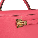 Hermes Kelly Sellier 20 Rose Azalee Chevre Mysore Gold Hardware