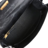 Hermes Kelly Sellier 25 Black Varanus Niloticus Lizard Gold Hardware