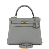 Hermes Kelly Retourne 28 Gris Mouette Togo Gold Hardware