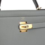 Hermes Kelly Retourne 28 Gris Mouette Togo Gold Hardware