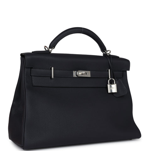 Hermes Kelly 42 Maxi Caban Togo Palladium Hardware