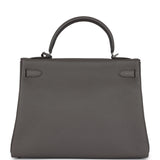 Pre-owned Hermes Kelly Retourne 32 Etain Togo Palladium Hardware