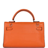 Pre-owned Hermes Micro Kelly 15 Orange Swift Palladium Hardware