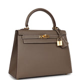 Hermes Kelly Sellier 25 Etoupe Epsom Gold Hardware