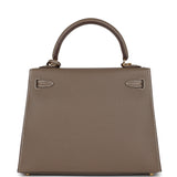 Hermes Kelly Sellier 25 Etoupe Epsom Gold Hardware