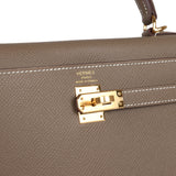 Hermes Kelly Sellier 25 Etoupe Epsom Gold Hardware