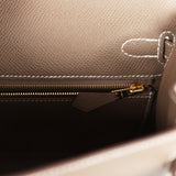 Hermes Kelly Sellier 25 Etoupe Epsom Gold Hardware