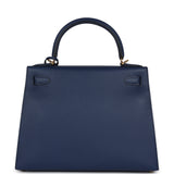 Hermes Kelly Sellier 28 Bleu Navy Epsom Gold Hardware