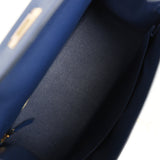 Hermes Kelly Sellier 28 Bleu Navy Epsom Gold Hardware