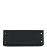 Hermes Kelly Sellier 25 Black Epsom Gold Hardware