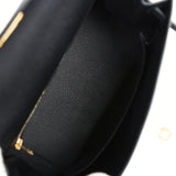 Hermes Kelly Sellier 25 Black Epsom Gold Hardware