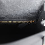 Hermes Kelly Sellier 25 Black Epsom Gold Hardware