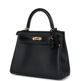 Hermes Kelly Retourne 25 Black Swift and Varanus Niloticus Lizard Touch Gold Hardware