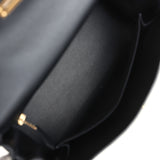 Hermes Kelly Retourne 25 Black Swift and Varanus Niloticus Lizard Touch Gold Hardware