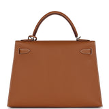 Hermes Kelly Sellier 32 Gold Epsom Palladium Hardware