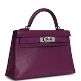 Pre-owned Hermes Kelly Sellier 20 Anemone Chevre Palladium Hardware