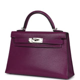 Pre-owned Hermes Kelly Sellier 20 Anemone Chevre Palladium Hardware