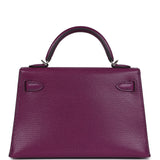 Pre-owned Hermes Kelly Sellier 20 Anemone Chevre Palladium Hardware