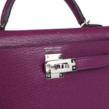 Pre-owned Hermes Kelly Sellier 20 Anemone Chevre Palladium Hardware