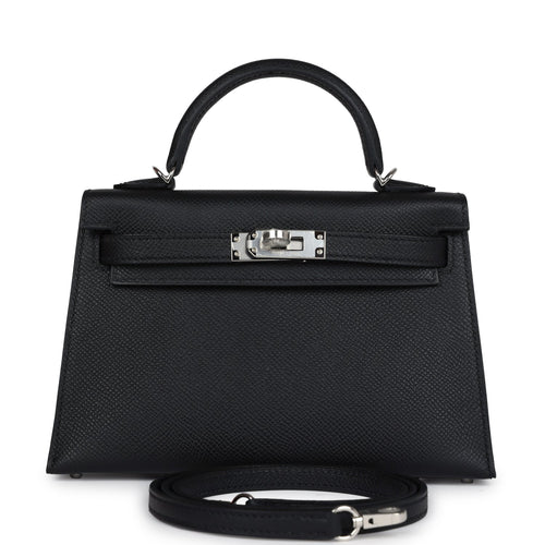 Hermes Kelly Sellier 20 Black Epsom Palladium Hardware