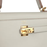 Hermes Kelly Retourne 25 Gris Perle Swift Gold Hardware