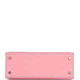 Hermes Special Order (HSS) Kelly Sellier 25 Rose Confetti and Rose Lipstick Chevre Brushed Gold Hardware