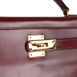 Vintage Hermes Kelly Retourne 28 Rouge H Box Gold Hardware