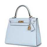 Hermes Kelly Sellier 25 Bleu Brume Epsom Gold Hardware