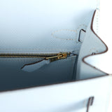 Hermes Kelly Sellier 25 Bleu Brume Epsom Gold Hardware