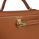 Hermes Kelly Sellier 20 Gold Epsom Gold Hardware