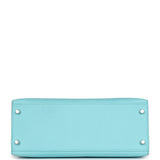 Hermes Kelly Sellier 28 Bleu Atoll Epsom Palladium Hardware