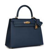 Hermes Kelly Sellier 25 Bleu De Prusse Epsom Gold Hardware