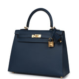 Hermes Kelly Sellier 25 Bleu De Prusse Epsom Gold Hardware