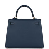 Hermes Kelly Sellier 25 Bleu De Prusse Epsom Gold Hardware