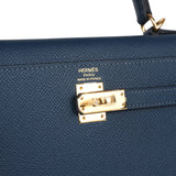 Hermes Kelly Sellier 25 Bleu De Prusse Epsom Gold Hardware