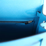 Hermes Kelly Sellier 25 Bleu Zanzibar Chevre Palladium Hardware