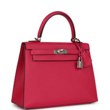 Hermes Kelly Sellier 25 Framboise Verso Epsom Palladium Hardware