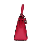 Hermes Kelly Sellier 25 Framboise Verso Epsom Palladium Hardware