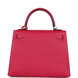 Hermes Kelly Sellier 25 Framboise Verso Epsom Palladium Hardware